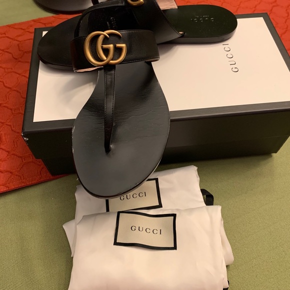 Gucci Marmont Leather Sandals - Picture 6 of 6